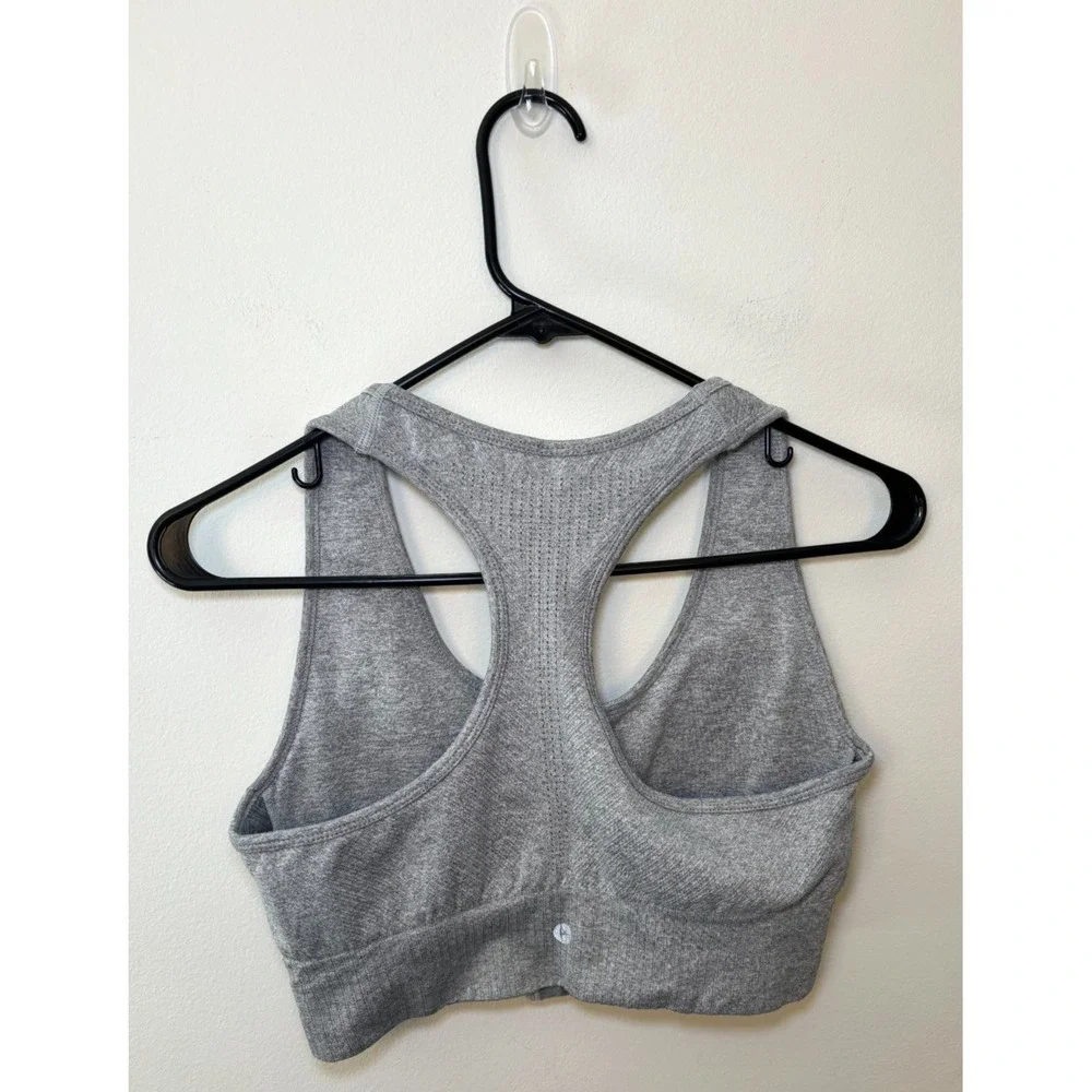 90 Degree Rib Seamless Amelia Bra L Gray Zipper